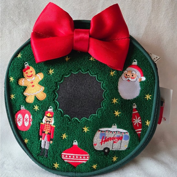 Harveys Handbags - Harveys Festive Green Crossbody Bag with Red Bow